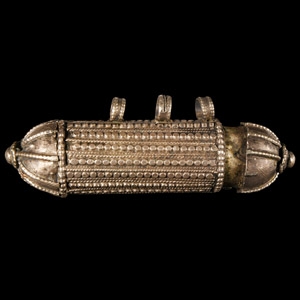 Judaic or Arabic Hirzbaase Silver Amulet Case