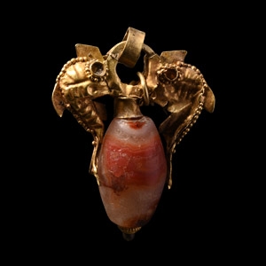 Large Greek Gold Dolphin Pendant