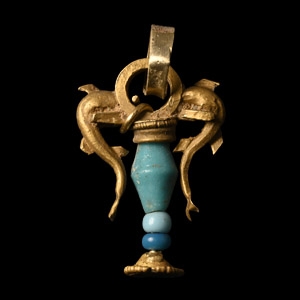 Greek Gold Dolphin Amphora Pendant
