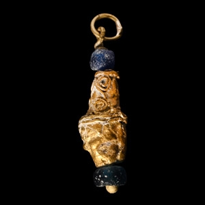 Western Asiatic Gold and Bead Pendant