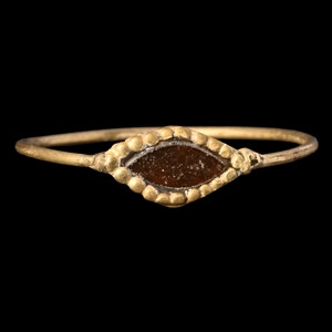 Medieval Gold Ring with Garnet Gemstone