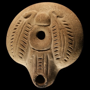 Egyptian Terracotta Frog Type Lamp