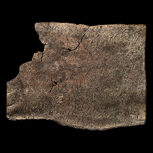 Roman Lead Plaque with Magical Inscription