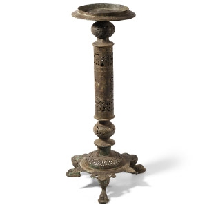 Western Asiatic Bronze Openwork Lamp Stand