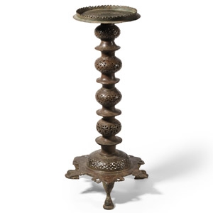 Western Asiatic Bronze Openwork Lamp Stand