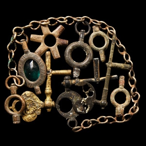 Post Medieval Thames Bronze Watch Key Group