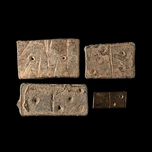 Post Medieval Thames Lead Domino Gaming Piece Group