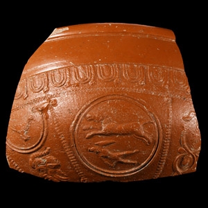 Roman Red Ware Bowl Fragment with Gladiator