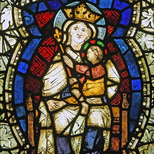 Stained Glass Panel with The Virgin and Child