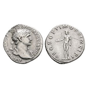 Ancient Roman Imperial Coins - Trajan - Genius AR Denarius