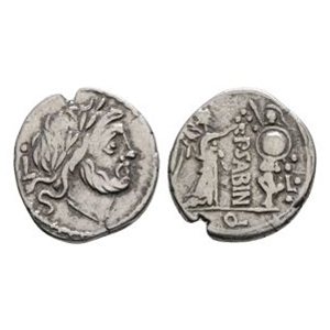 Ancient Roman Republican Coins - P Vettius Sabinus - Victory AR Quinarius