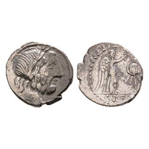 Ancient Roman Republican Coins - Cn Cornelius Lentulus - Victory AR Quinarius