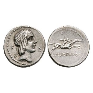 Ancient Roman Republican Coins - L Calpurnius Piso L f L n Frugi - Naked Horseman AR Denarius