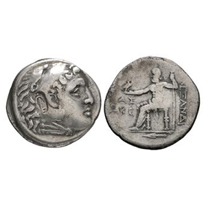 Ancient Greek Coins - Macedonia - Alexander III (the Great) - Countermarked AR Tetradrachm