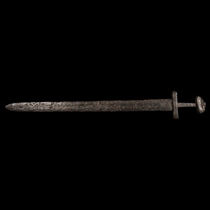 Viking Age Iron Sword with Five-Lobed Pommel