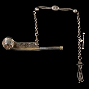 Silver Bosuns Whistle and Chain