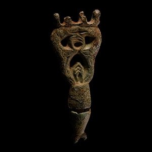 Norman Bronze Hinged Swivel with Facing Rearing Beasts