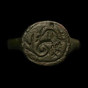 Roman Bronze Ring with Merman