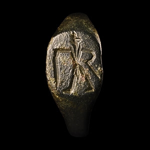 Roman Period Bronze Ring with Warrior