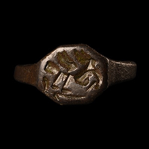 Medieval Bronze Ring with Stylised Bird