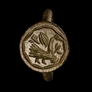 Byzantine Bronze Ring with Griffin