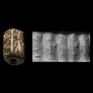 Sumerian Black Chlorite Cylinder Seal