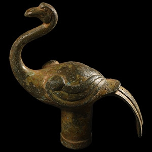 Chinese Han Style Bronze Crane Finial