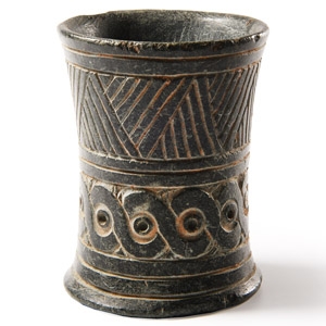 Elamite Chlorite Vessel with Geometric Decoration