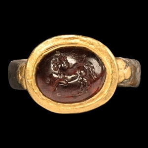 Eastern Roman Silver Ring with Gold Setting
