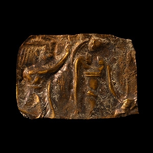 Egyptian Gold Repousse Plaque with Gods