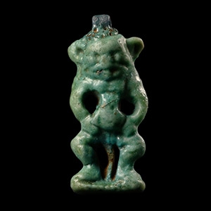 Egyptian Faience Bes Amulet