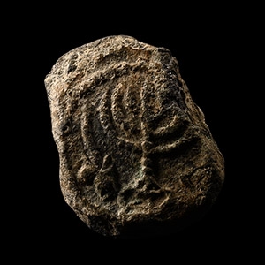 Jewish Lead Sealing with Menorah