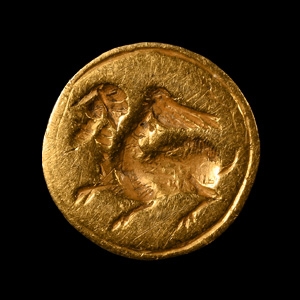 Archaic Greek Gold Intaglio with Mythical Creature