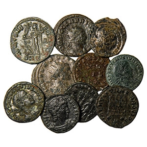 Ancient Roman Imperial Coins - Mixed Late Bronzes Coin Group [10]