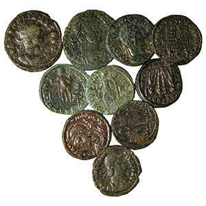 Ancient Roman Empire Coins - Mixed Late Bronzes Coin Group [10]