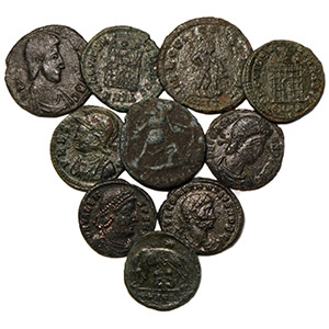 Ancient Roman Imperial Coins - Mixed Late Bronzes Coin Group [10]