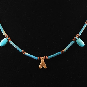 Egyptian Faience Bead and Amulet Necklace