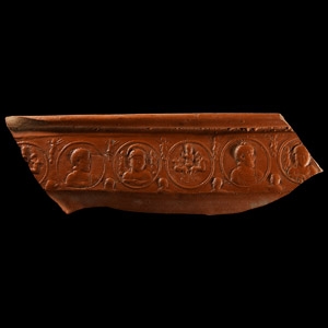 Roman Redware Sherd with Constantinian Portraits