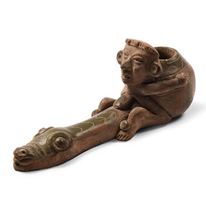 Pre-Columbian Anthropomorphic Terracotta Pipe