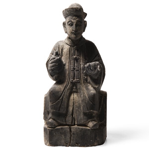 Chinese Qing Wooden House God