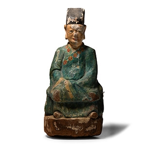 Chinese Qing Wooden House God