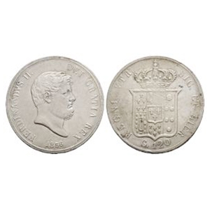 World Coins - Italy - Naples - Ferdinand II - 1856 - AR 120 Grana