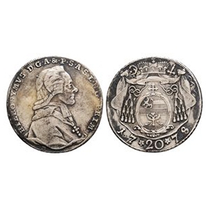 World Coins - Austria - Salzburg - Hieronymous - 1778 - AR 20 Kreuzer