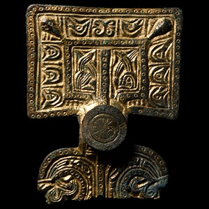 Gilt Bronze Great Square-Headed Brooch