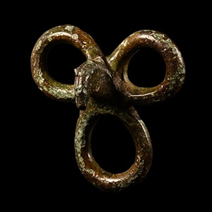 Iron Age Celtic Bronze Strap Distributor with Animal Head