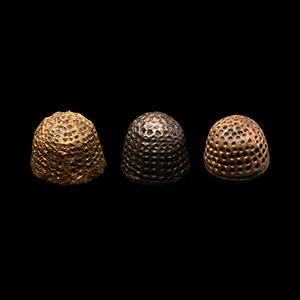 Medieval Bronze Beehive Thimble Group