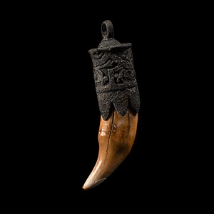 Medieval Bronze Pendant with Fang