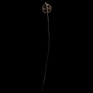 Medieval Pewter Pilgrims Pin with Cross Finial