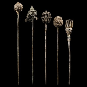 Medieval Silver Hair Pin Group