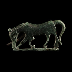 Roman Bronze Horse Brooch